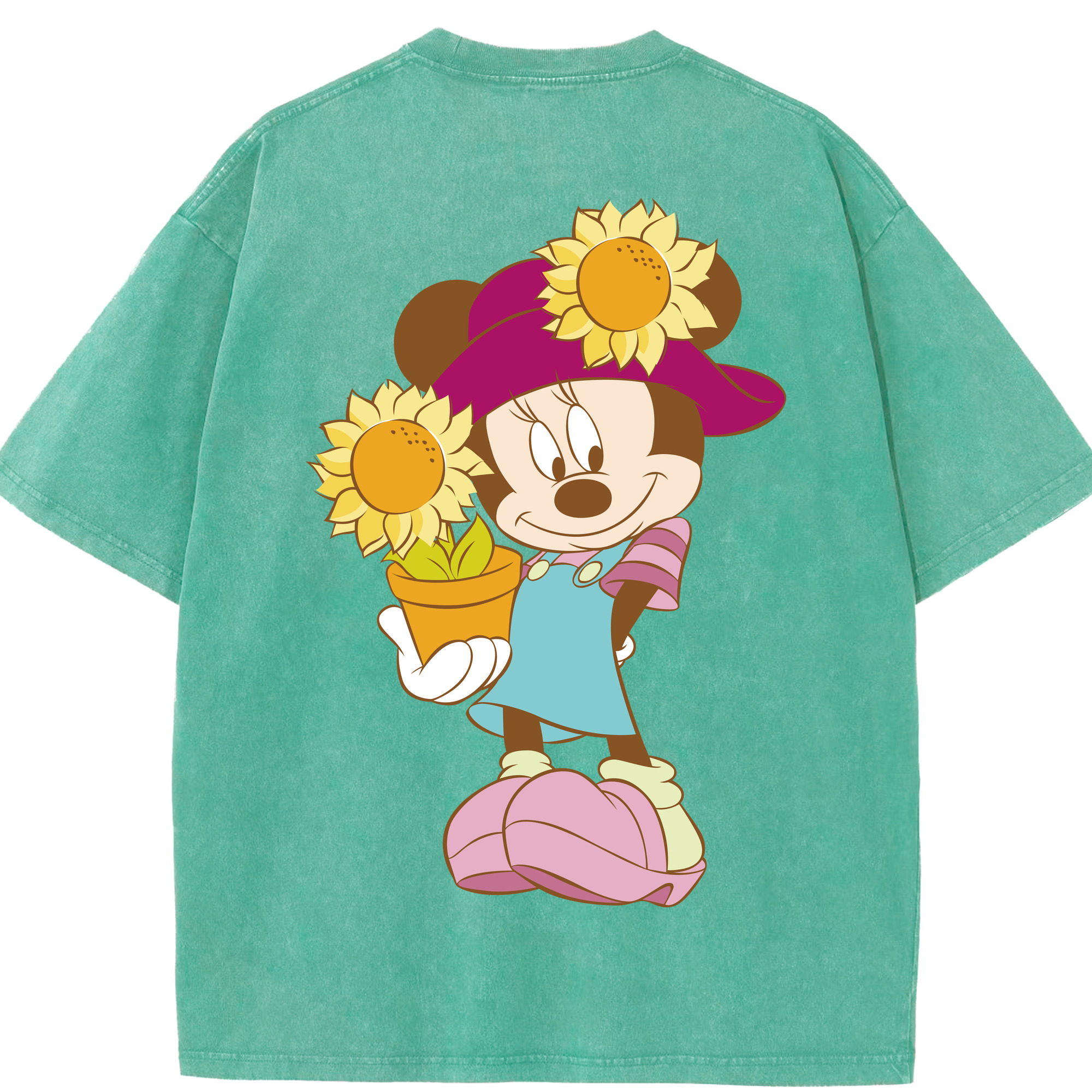 （画像用） ミッキーマウス Mickey Mouse 綿100% ヴィンテージ風 半袖Tシャツ（背面プリント）